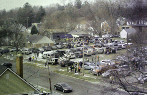 Above our parking lot